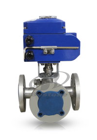 电动三通法兰球阀