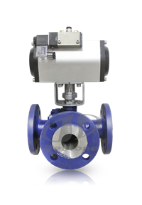 气动三通法兰式球阀