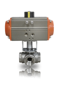 气动三通内螺纹球阀