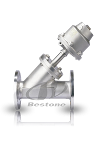 气动法兰角座阀